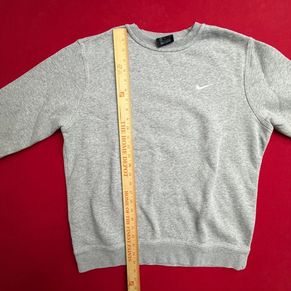 VTG Y2K Nike Men Sportswear Fleece LARGE Crewneck Sweatshirt Grey Heather Swoosh